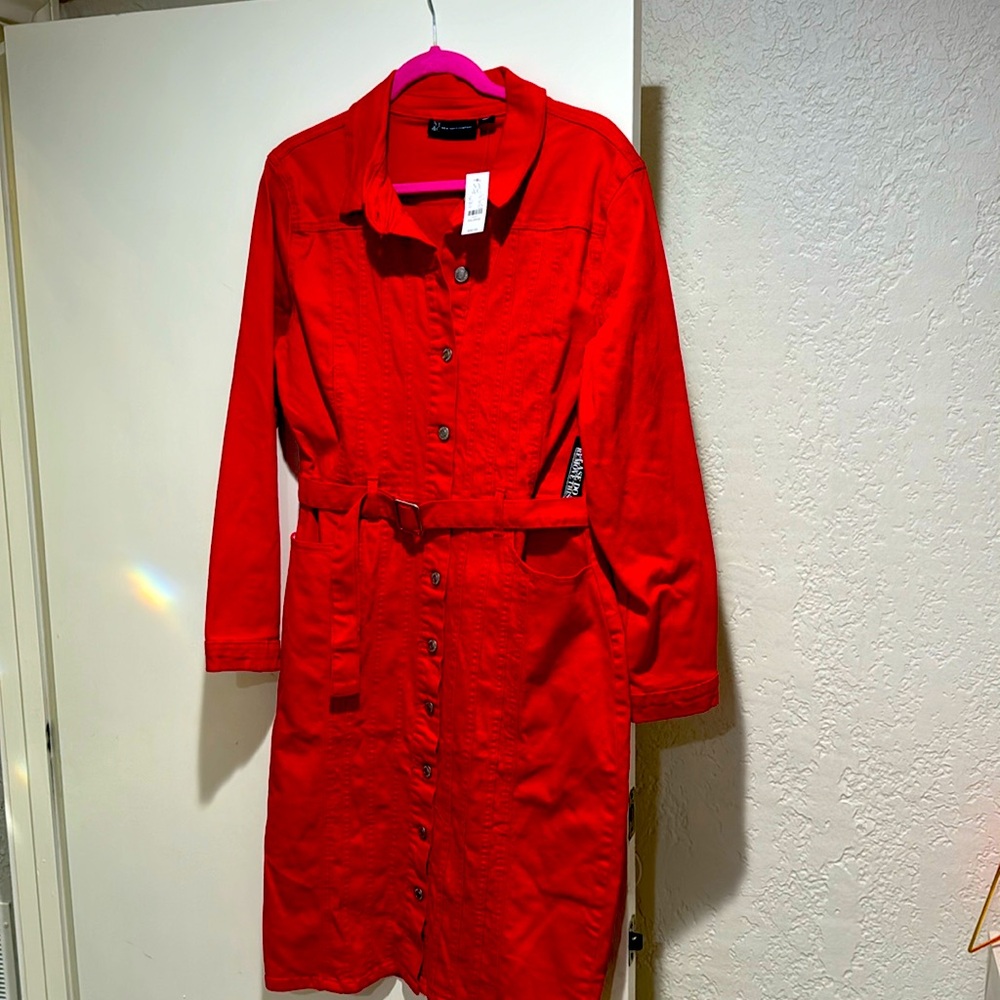 Red denim dress from NY&C.